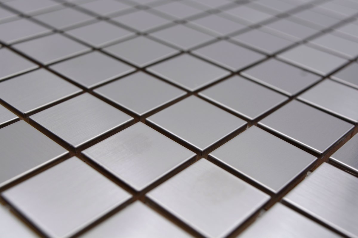 Square Silver Matt Mosaic Tile - 23 x 23 mm
