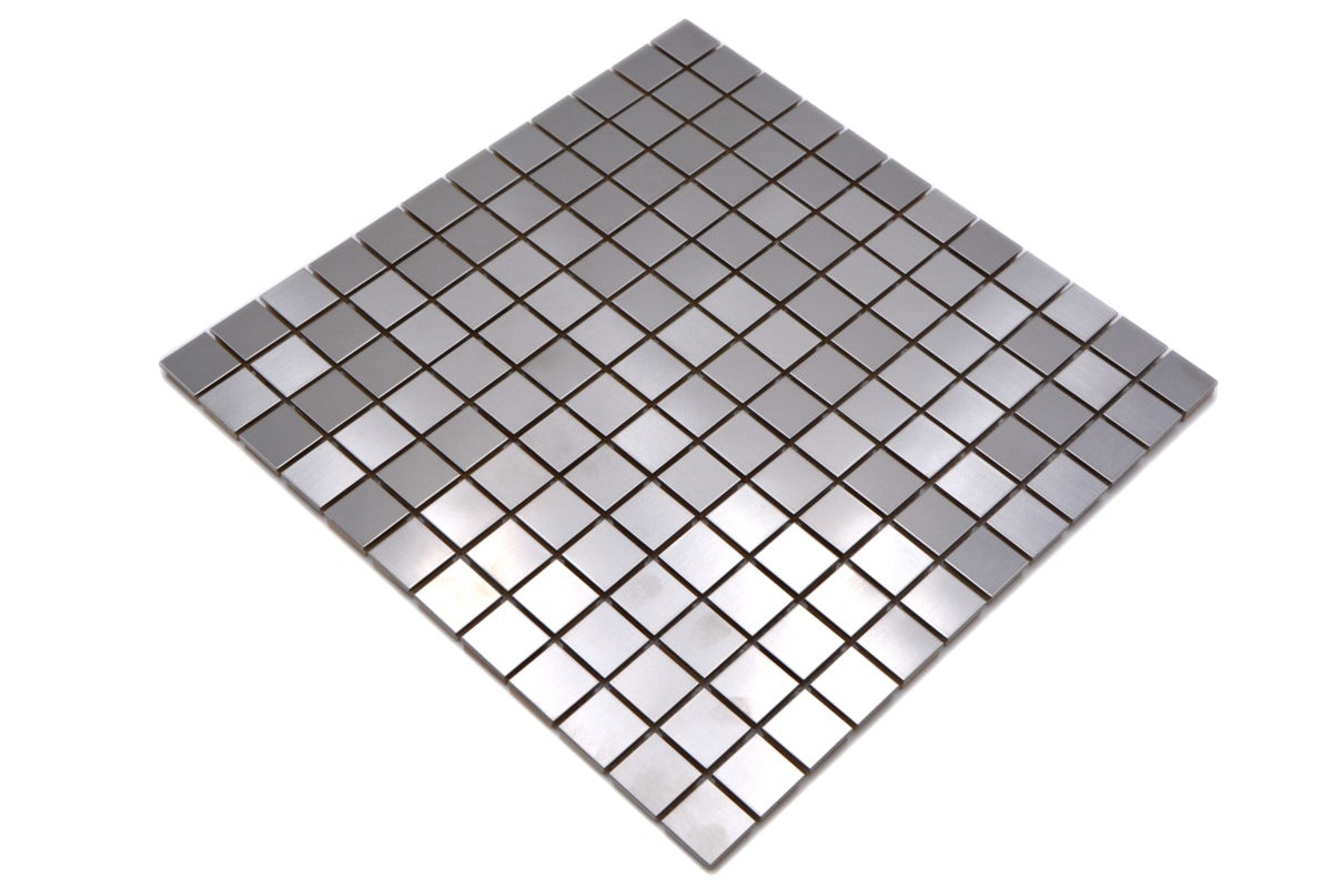 Square Metallic Silver Matt Mosaic Tile 