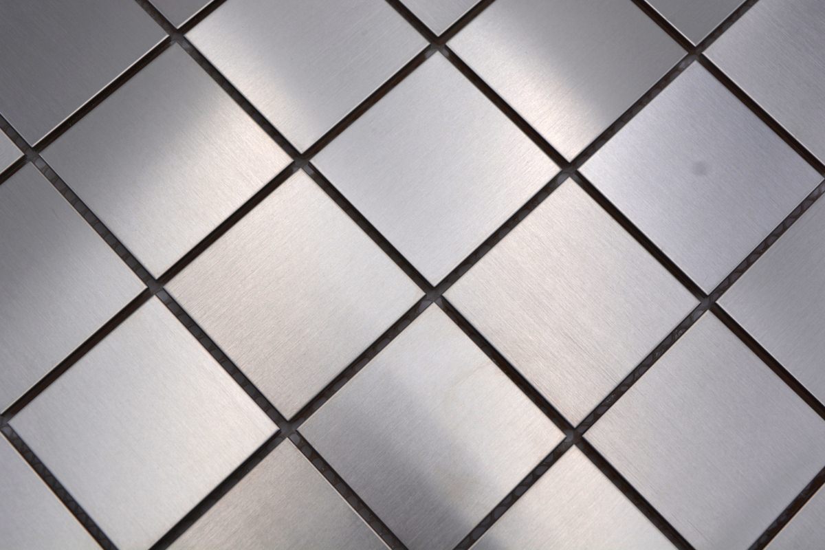 Square Metallic Silver Matt Mosaic Tile