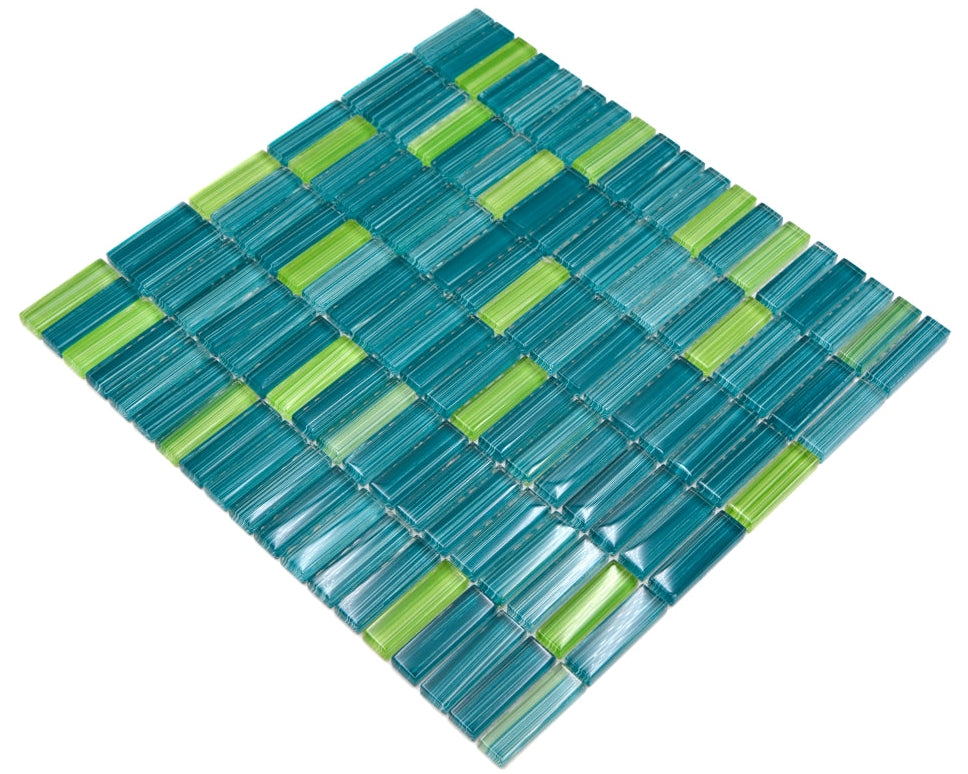 green blue striped glass 