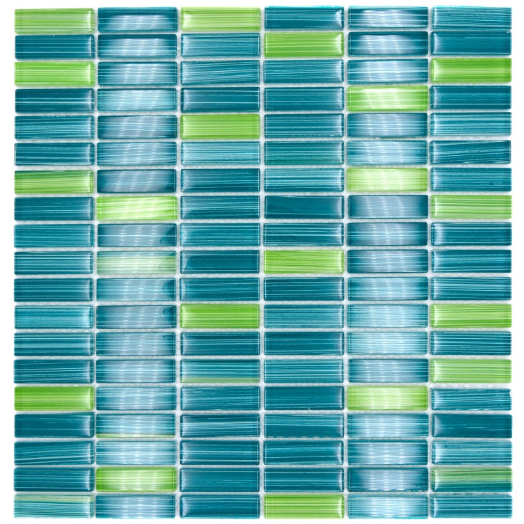 linear glass blue mosaic 
