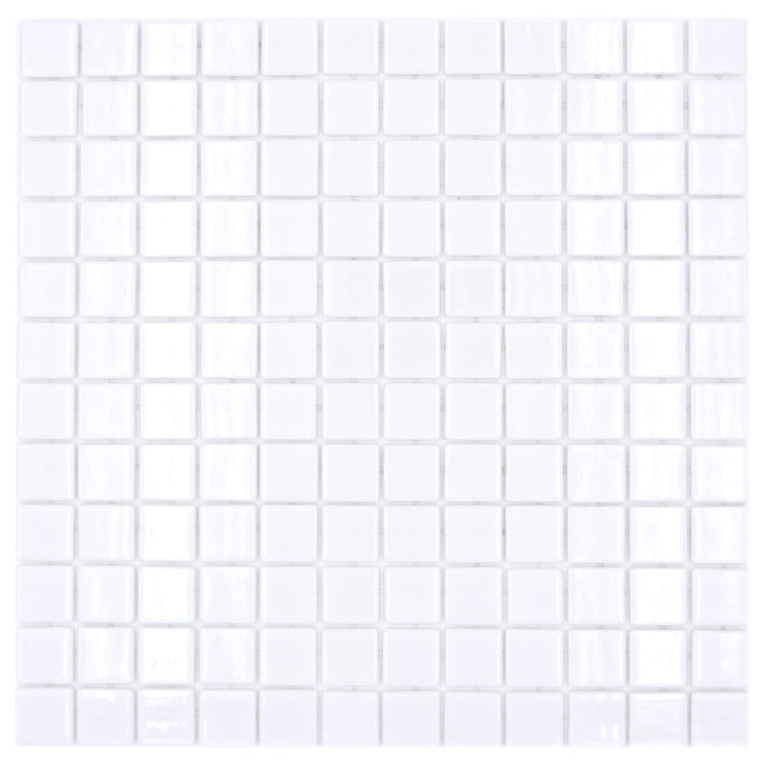 white gloss square mosaic 
