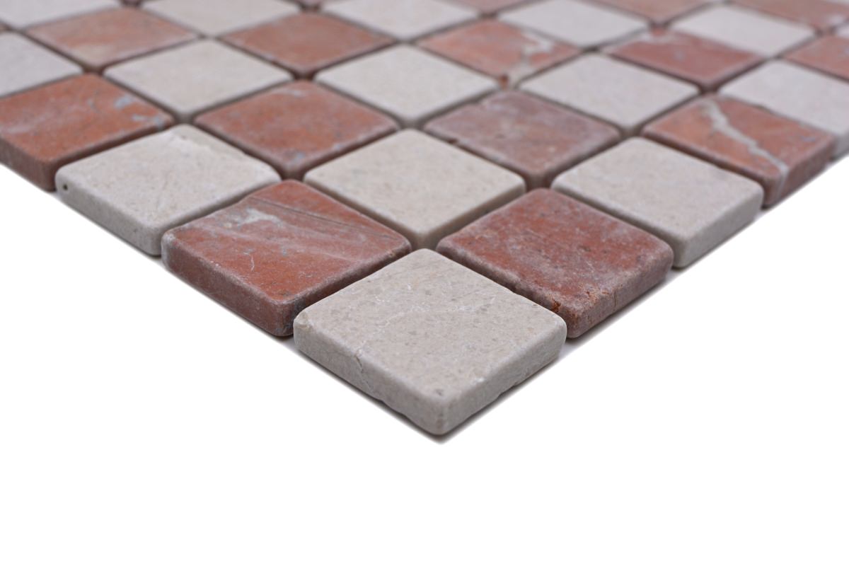 red and white mosaic tile 