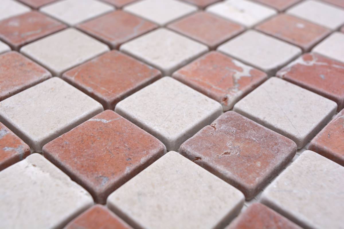 Red and beige mosaic 