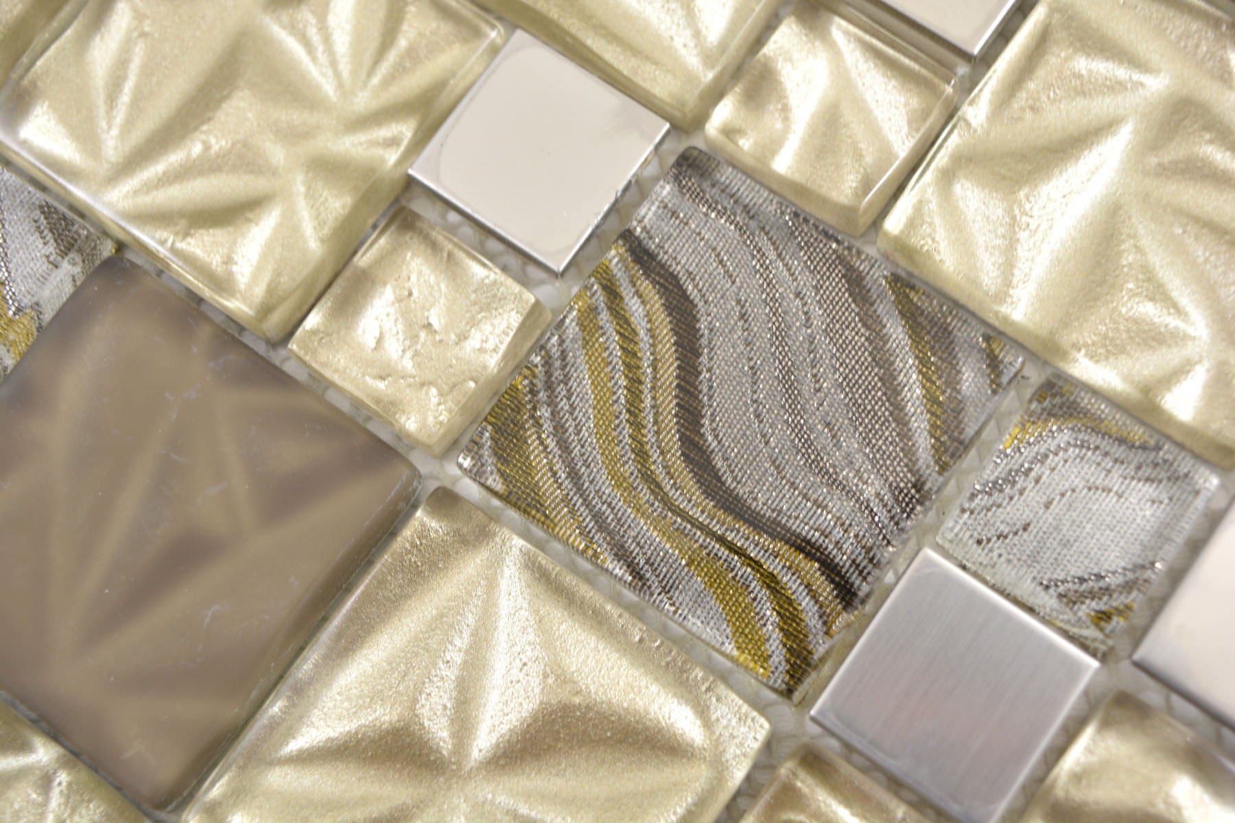 silk beige gold mosaic glass tile 