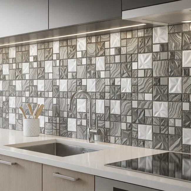 grey mosaic tiles 