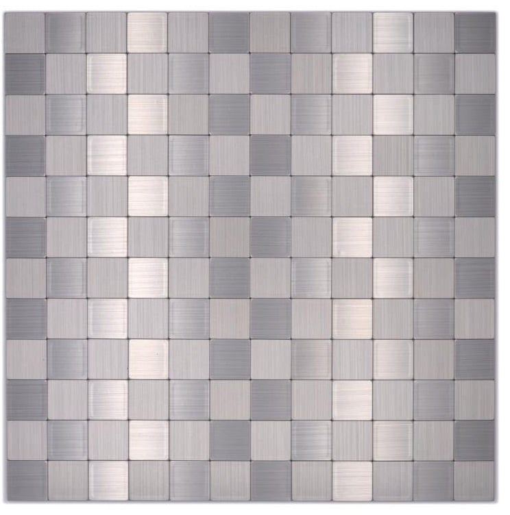 Silver Peel and Stick Mosaic Tile for Walls