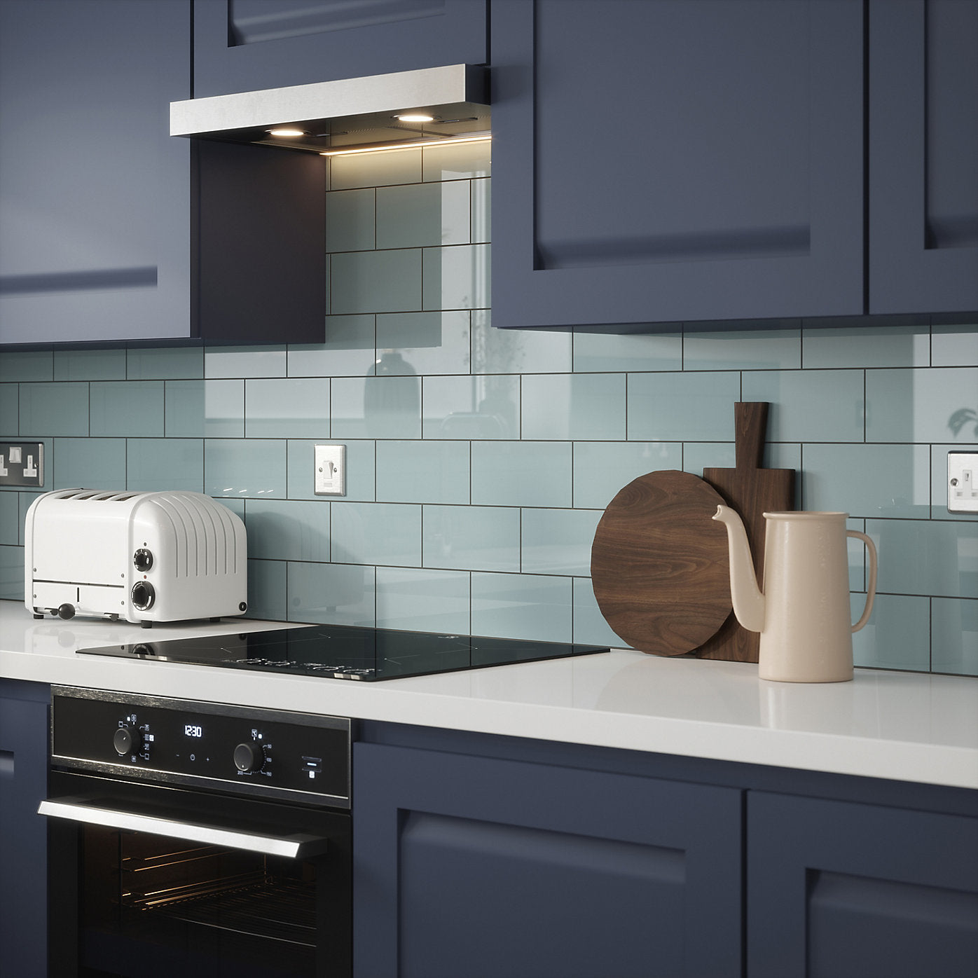 Blue Gloss Ceramic Indoor Wall tile