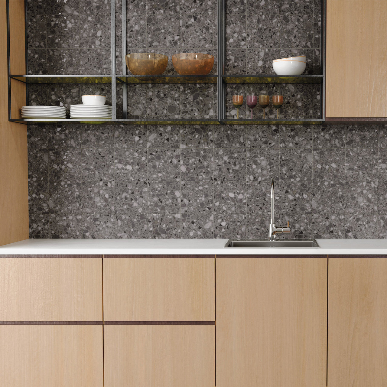 Grey Terrazzo Effect Tile