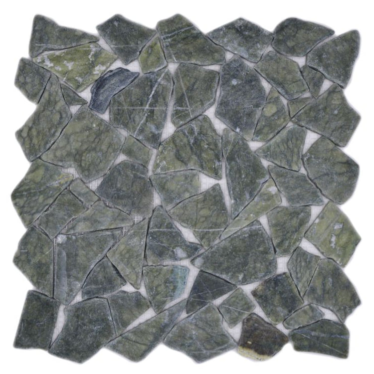 green cracked mosaic floor tile