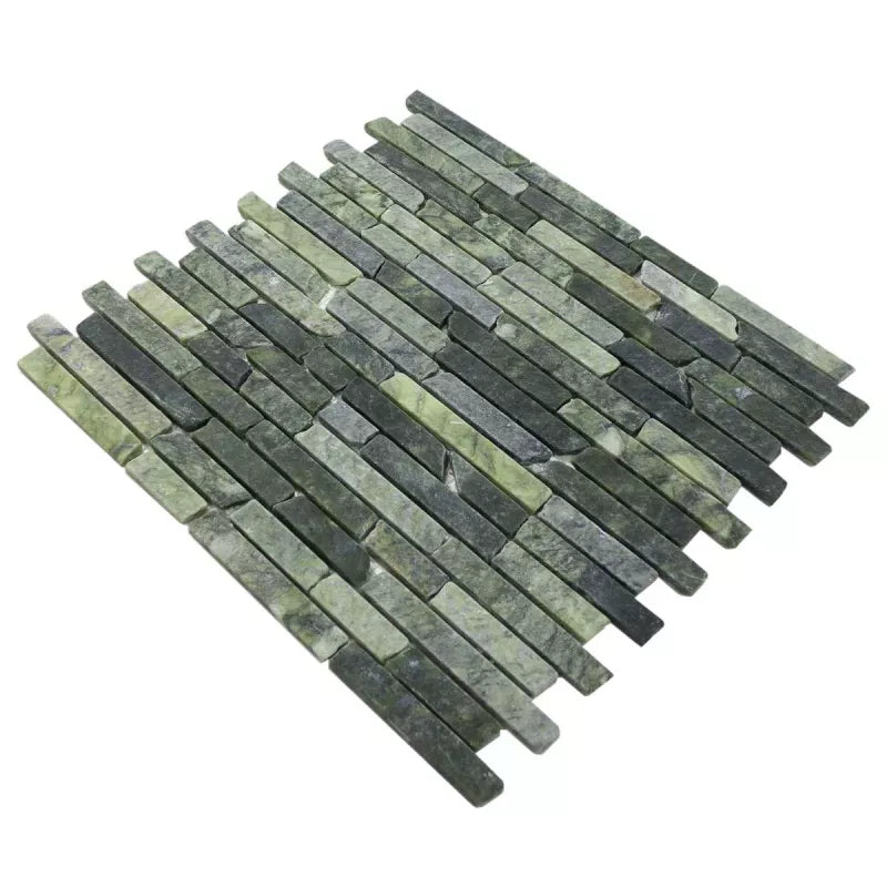 Jade Tiling Verde Jade Linear Mosaic Tile – Natural Green Marble
