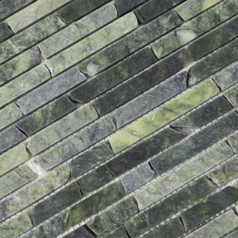 Jade Tiling Verde Jade Linear Mosaic Tile – Natural Green Marble
