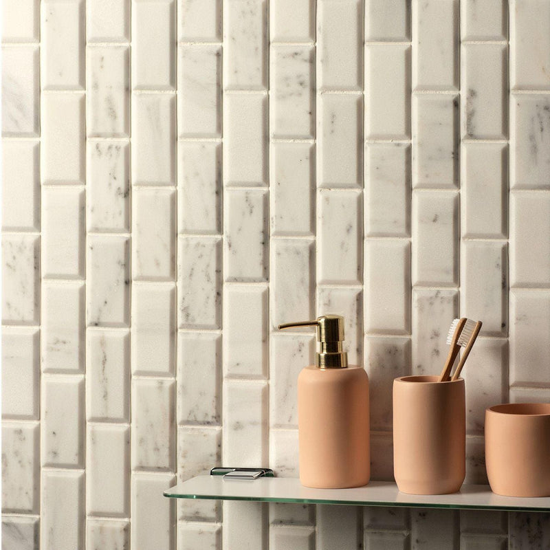 white metro mosaic wall tiles 