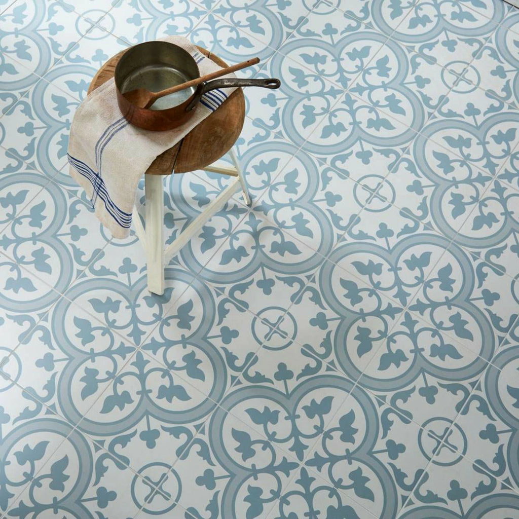 Charter Powder Blue Classic Pattern Wall and Floor Tile