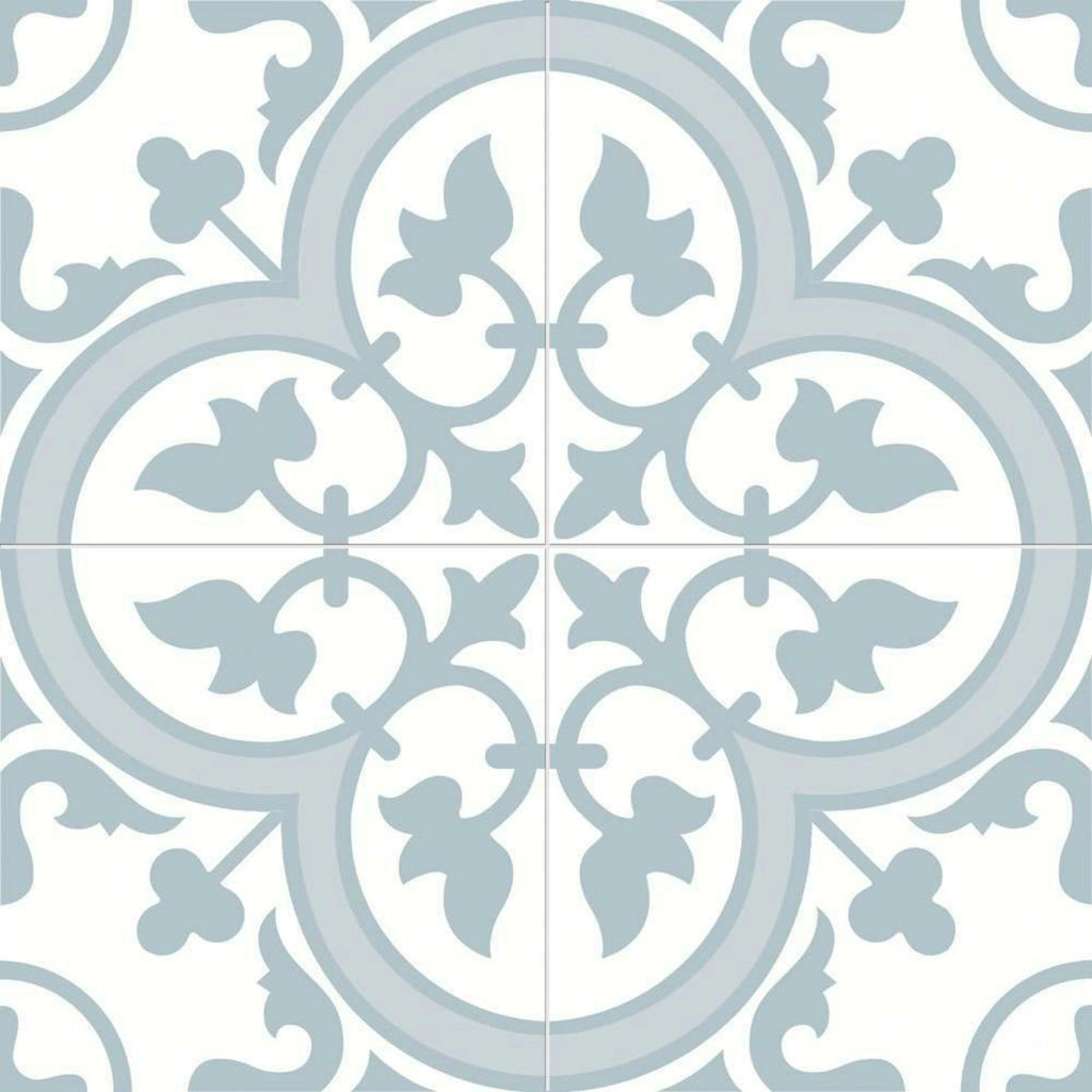 Charter Powder Blue Classic Pattern Wall and Floor Tile