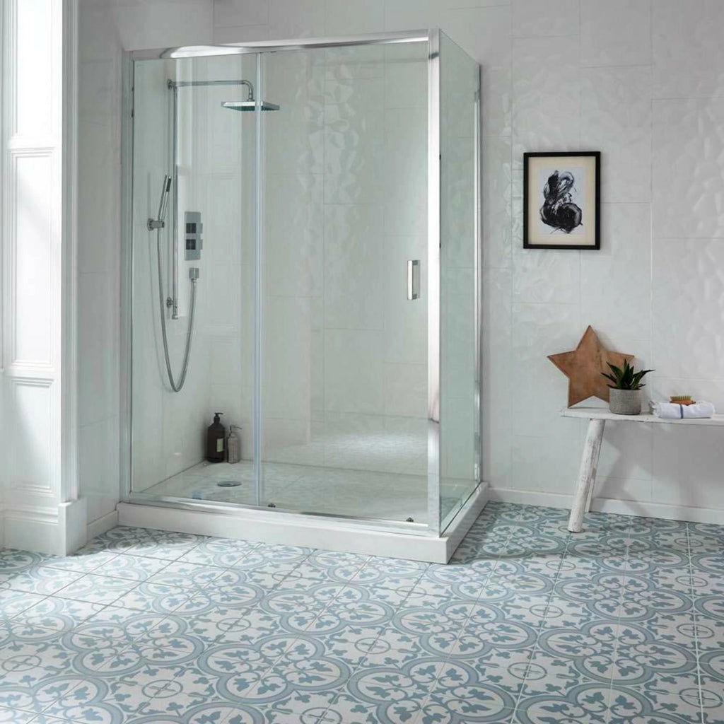 Charter Powder Blue Classic Pattern Wall and Floor Tile