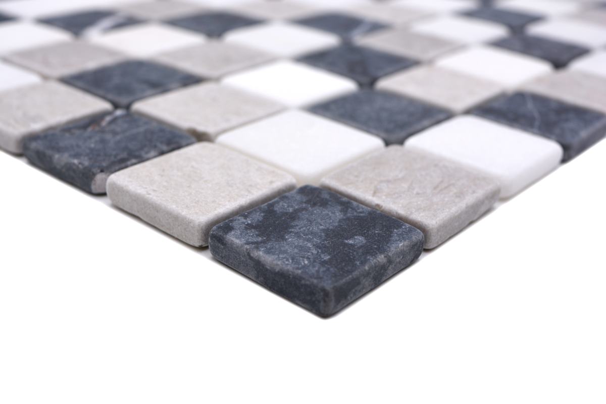 black and white mosaic tile