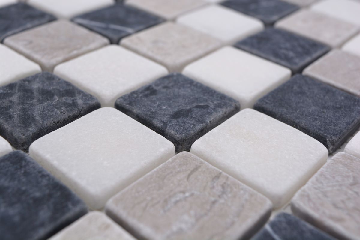 black and white marble mosaic 