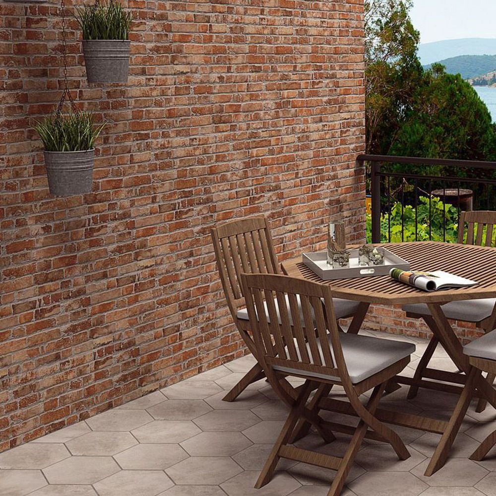 Red brick outdoor wall cladding 
