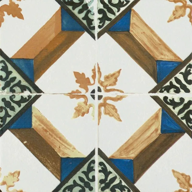 Vintage Moroccan pattern wall and floor 200 x 200 mm tile - Luxury Tiles UK