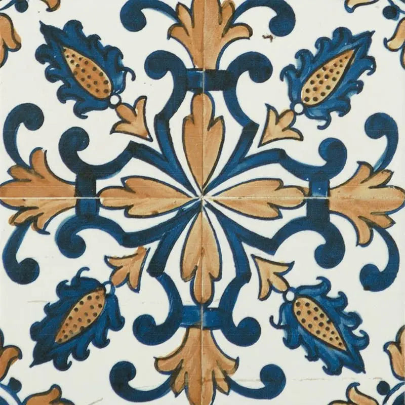 Vintage Moroccan pattern wall and floor 200 x 200 mm tile - Luxury Tiles UK