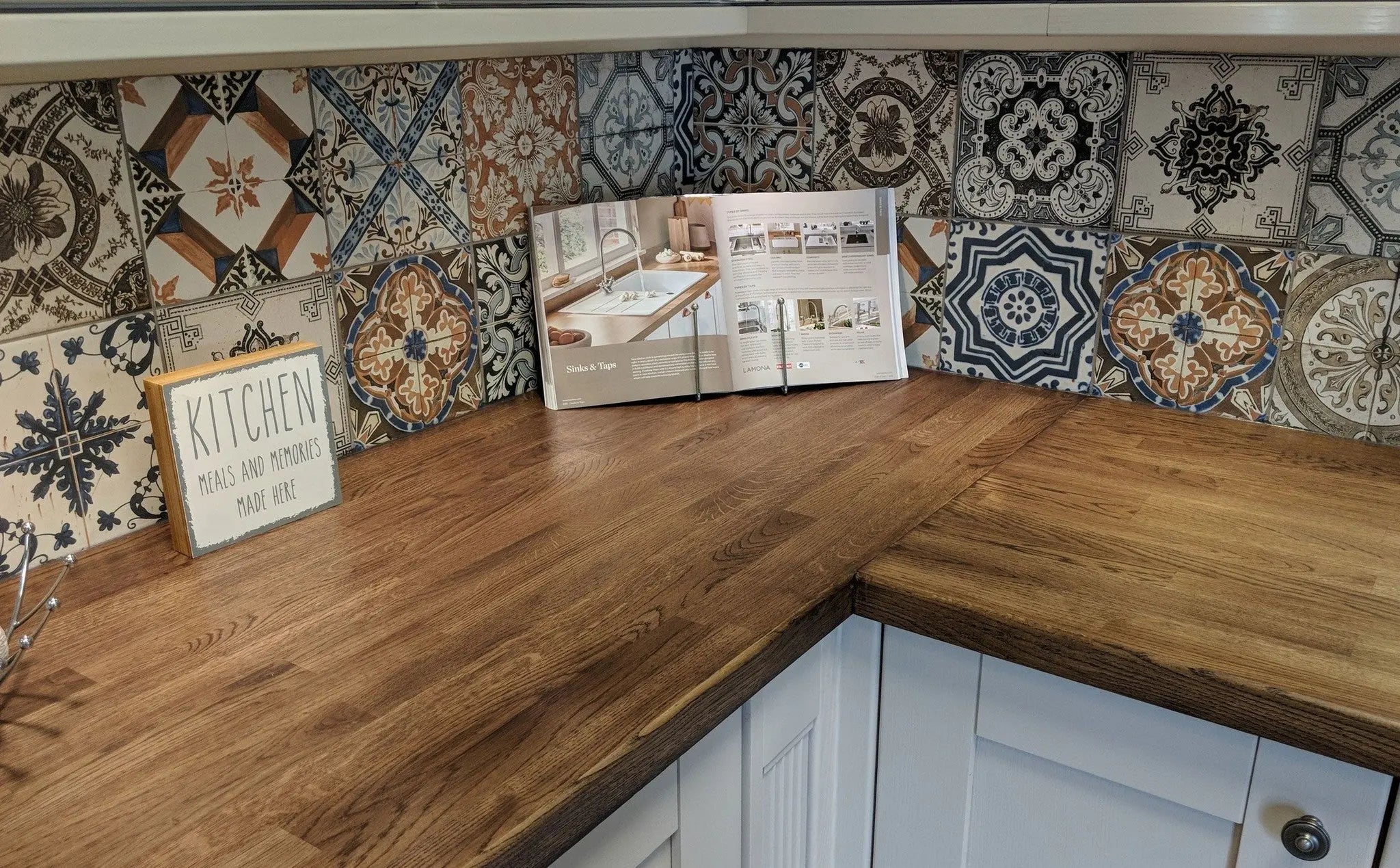Vintage Moroccan pattern wall and floor 200 x 200 mm tile - Luxury Tiles UK