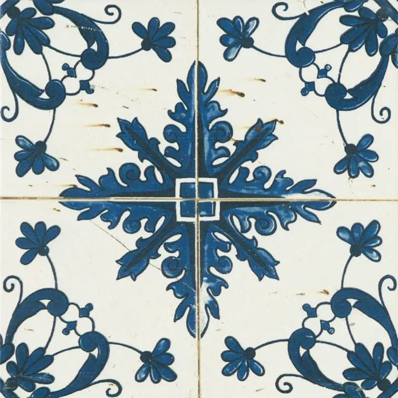 Vintage Moroccan pattern wall and floor 200 x 200 mm tile - Luxury Tiles UK
