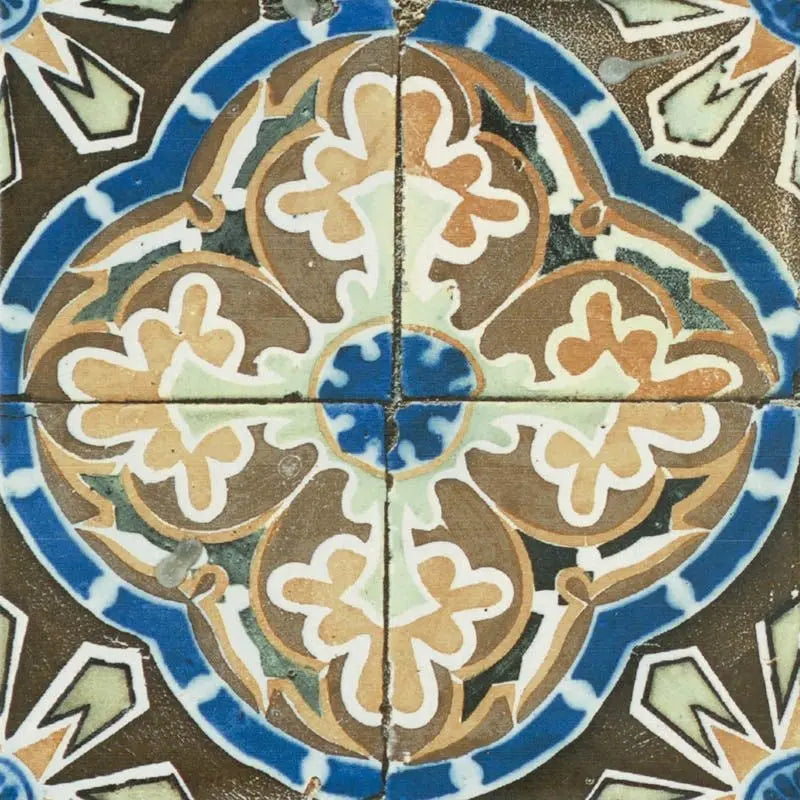 Vintage Moroccan pattern wall and floor 200 x 200 mm tile - Luxury Tiles UK