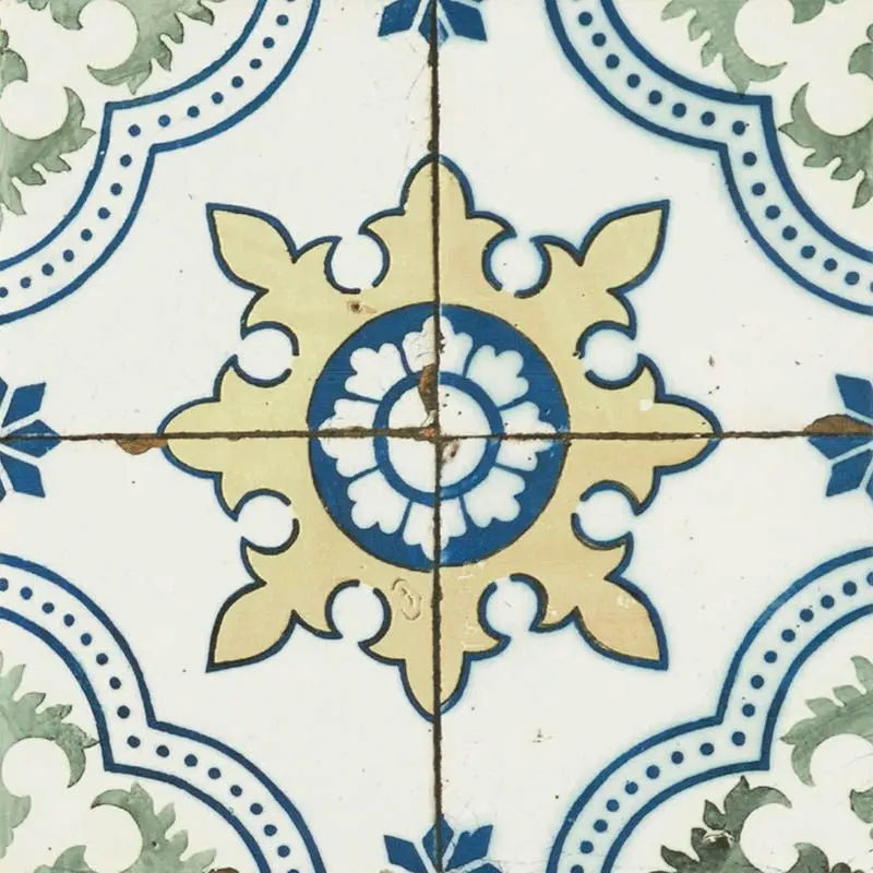 Vintage Moroccan pattern wall and floor 200 x 200 mm tile - Luxury Tiles UK