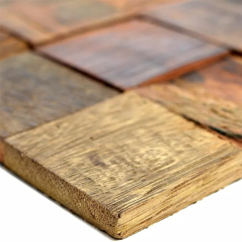 3d wood mosaic tile