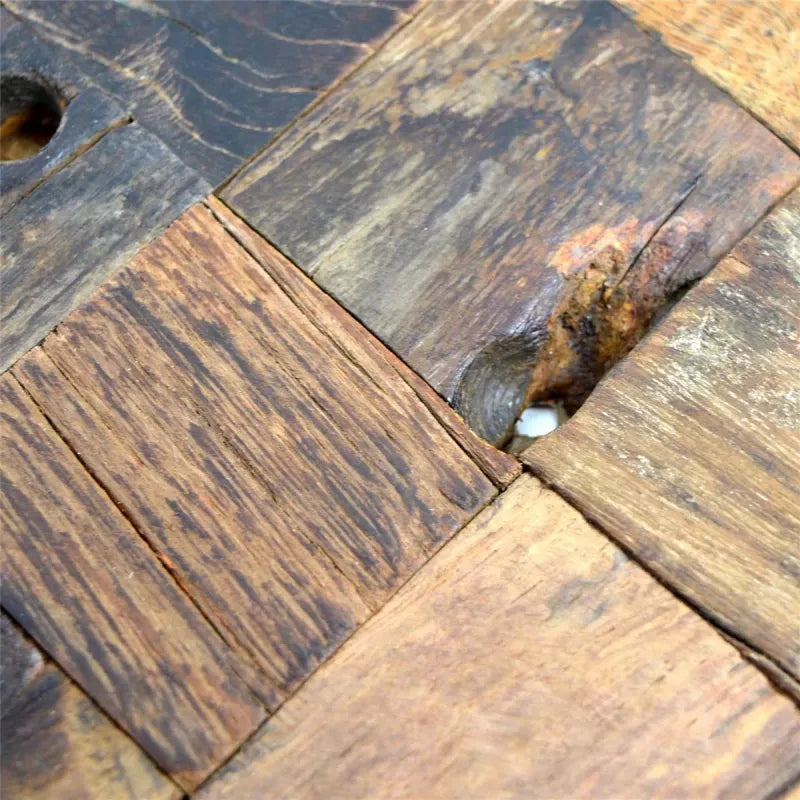rustic wood mosaic tile