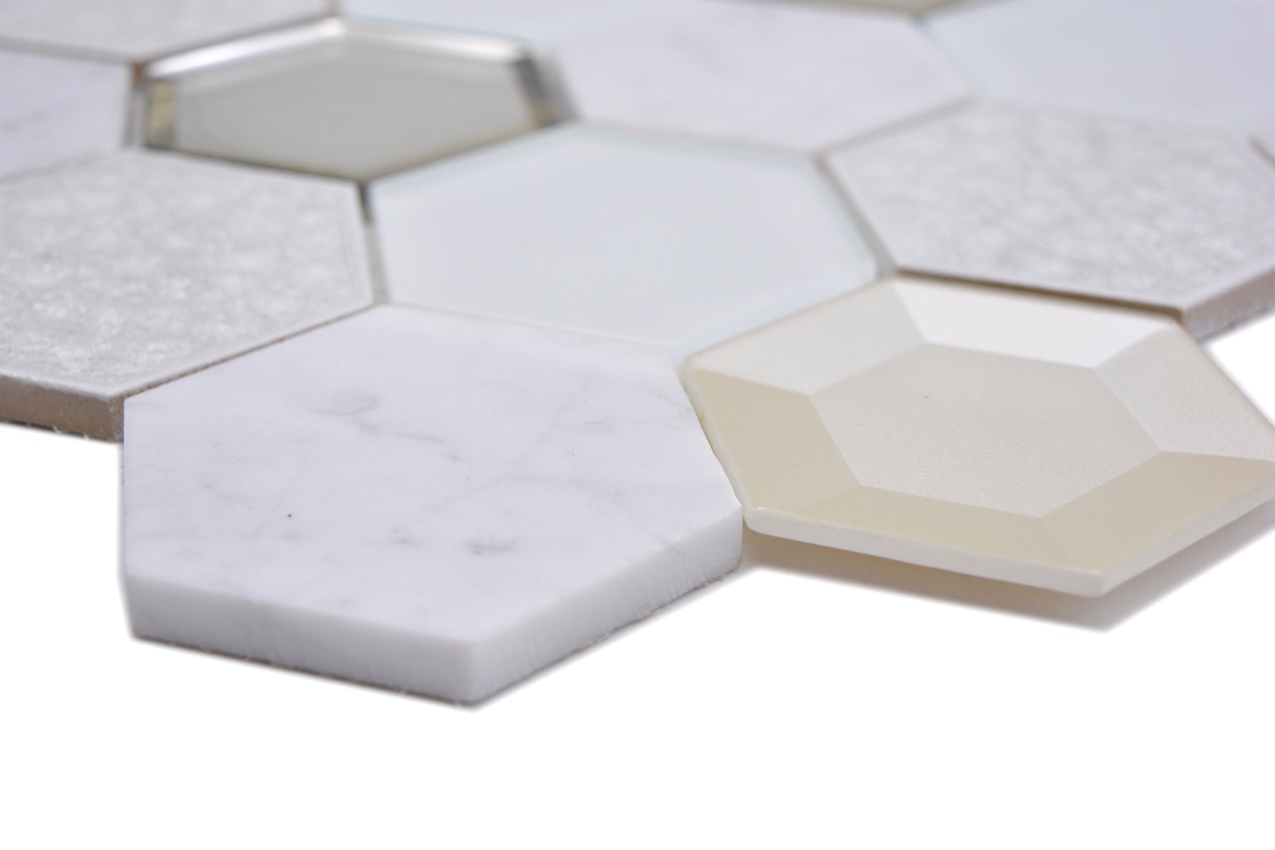 White Hexagon Mosaic Tile