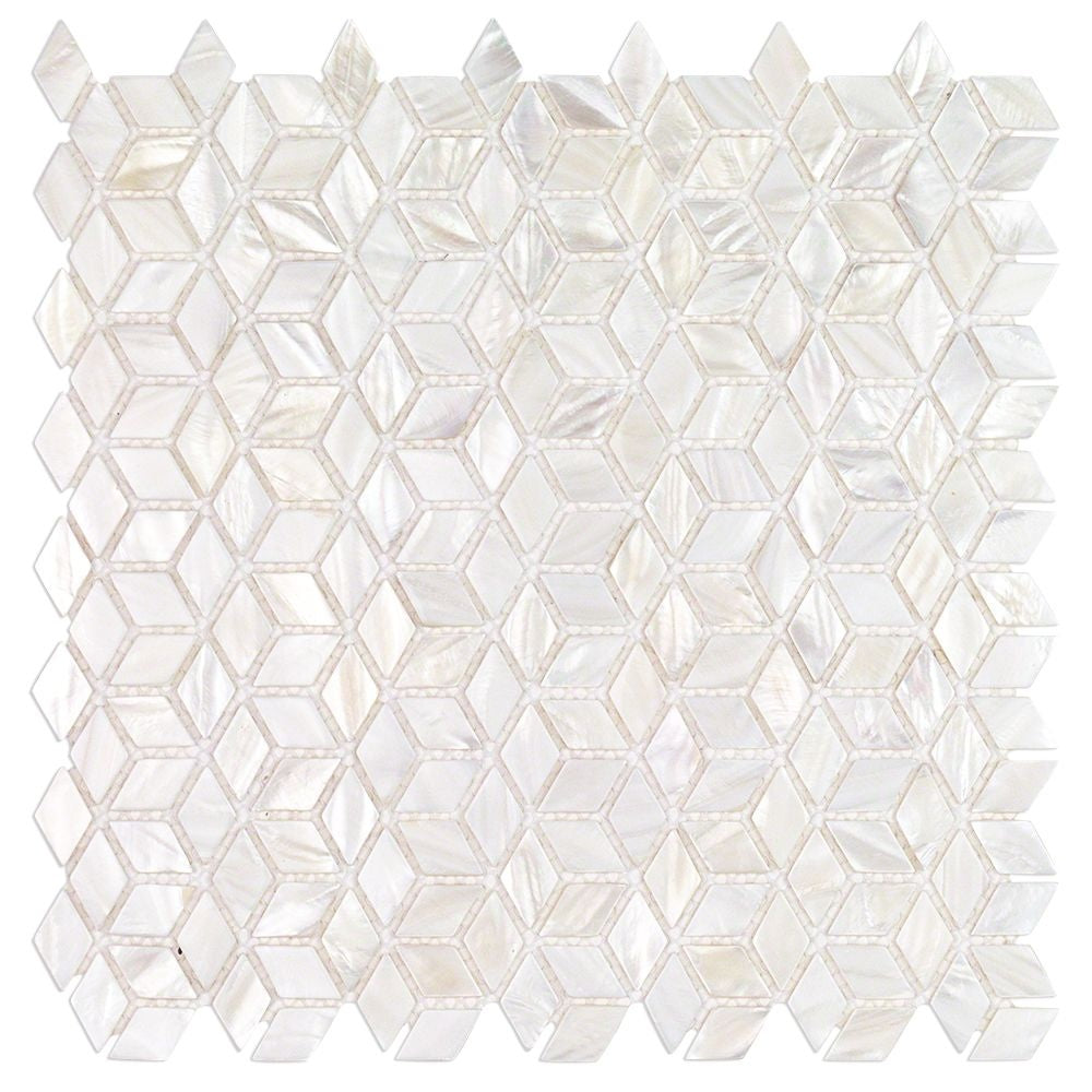 White Mother of Pearl Illusion Polished Mosaic Tile