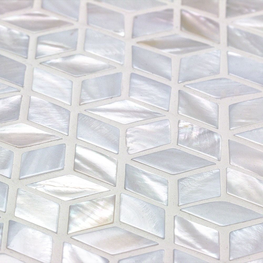 White Mother of Pearl Illusion Polished Mosaic Tile