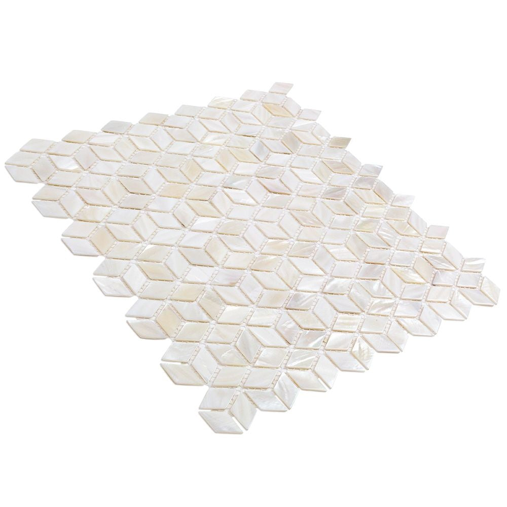 White Mother of Pearl Illusion Polished Mosaic Tile