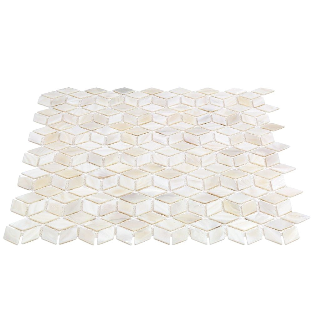 White Mother of Pearl Illusion Polished Mosaic Tiles