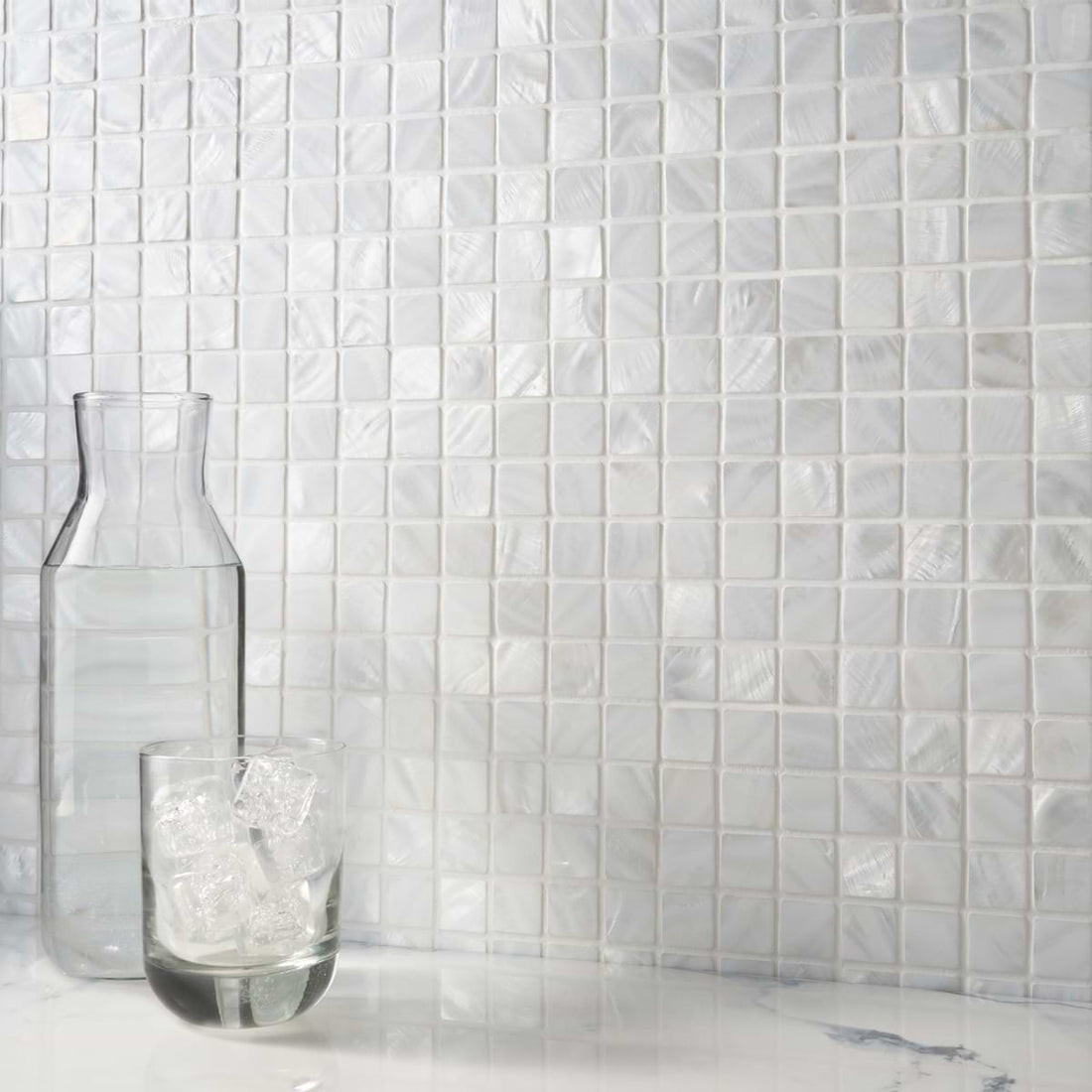 pure white mosaic for bathrooms