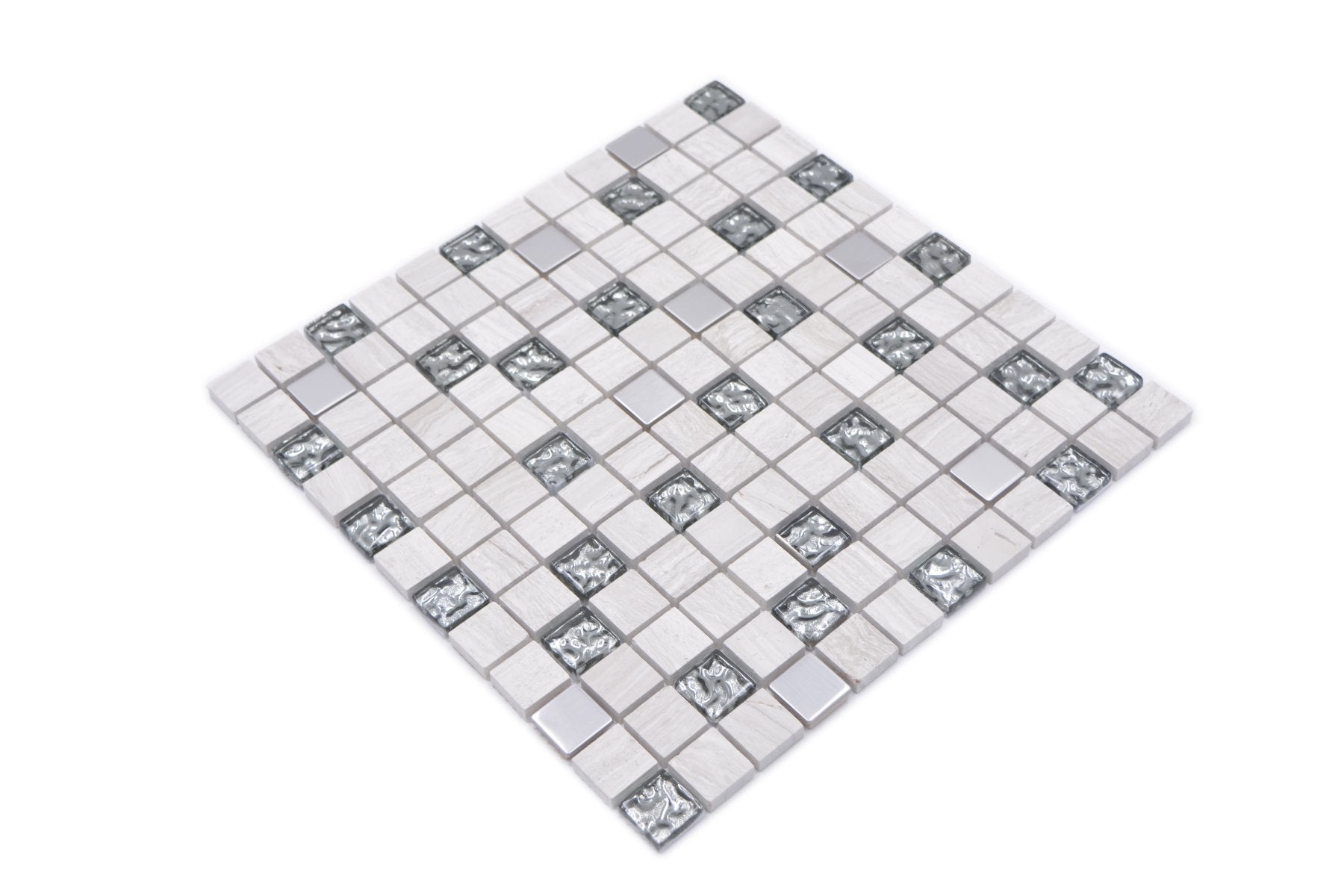 White Silver Stone Mosaic Tiles