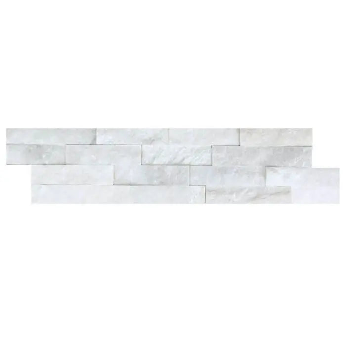 White Splitface quartzite tile cladding 10x36cm