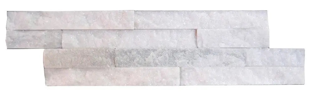 White Split face quartzite tile cladding 