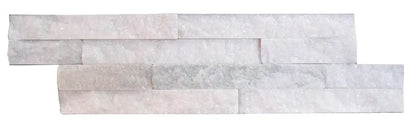 White Splitface quartzite tile cladding 10x36cm