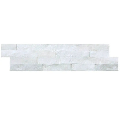 White Splitface quartzite tile cladding 10x36cm