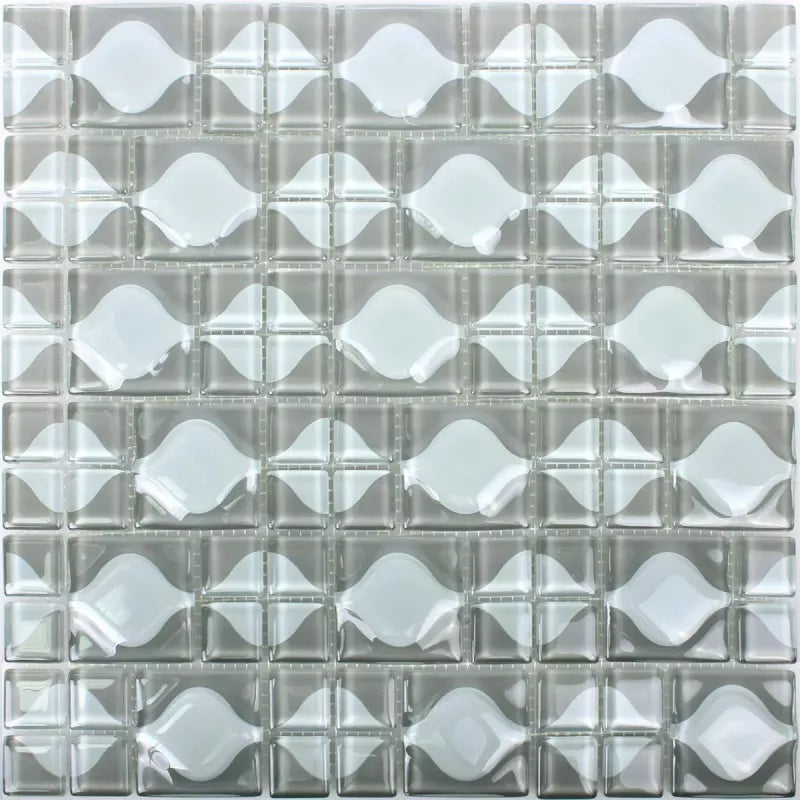 grey and white glass mosaic 