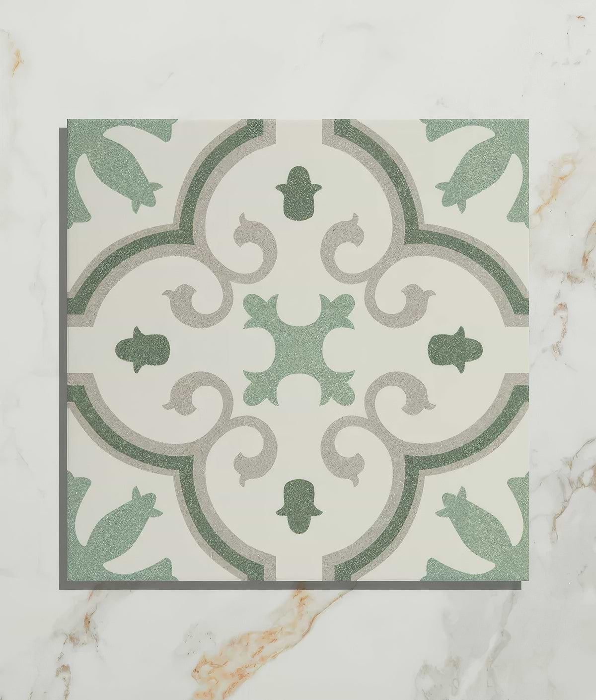 moroccan green pattern floor and wall tiles