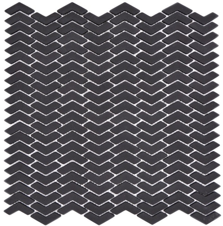 Black Chevron Mosaic Tile