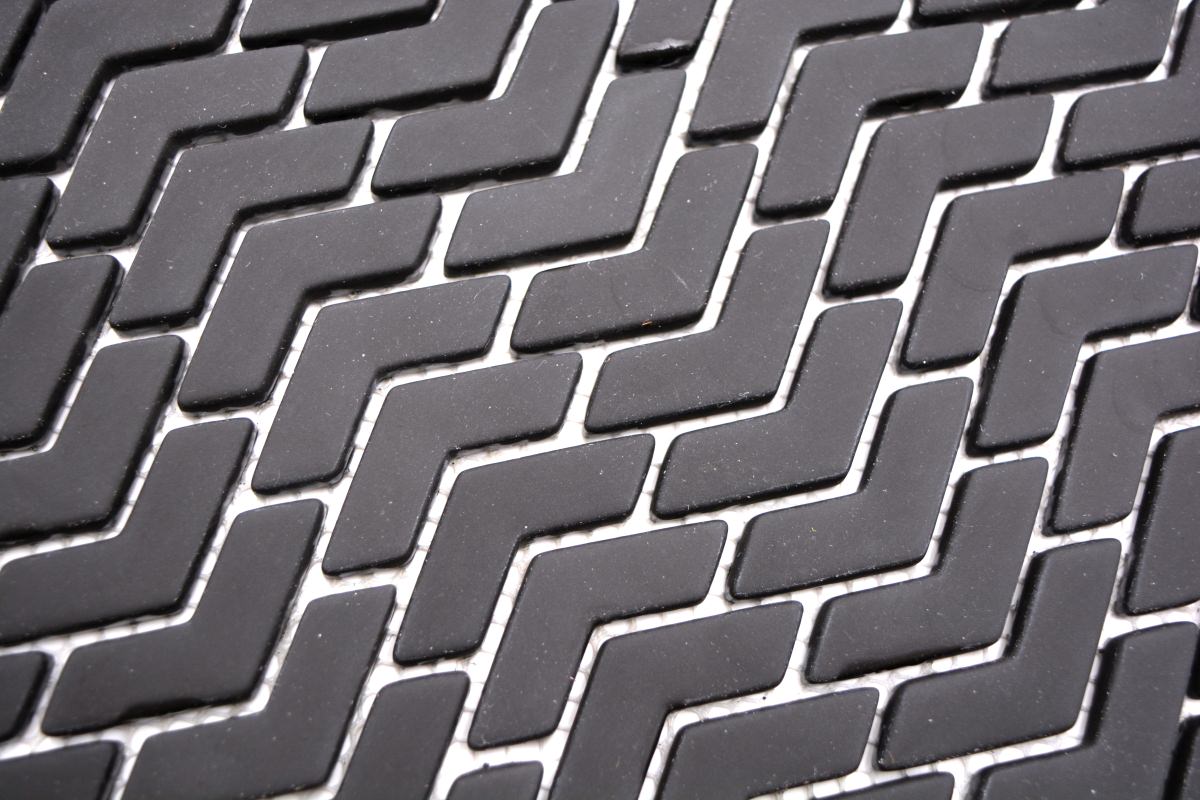 Black Chevron Mosaic Tiles