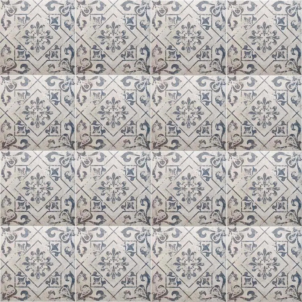 Winston Blue Pattern Ceramic Floor 45x45cm Tile Luxury Tiles