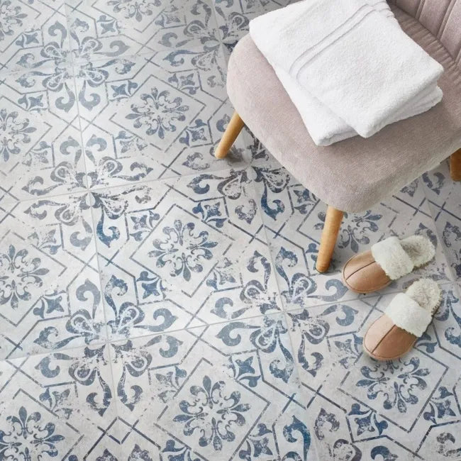 blue pattern tile 