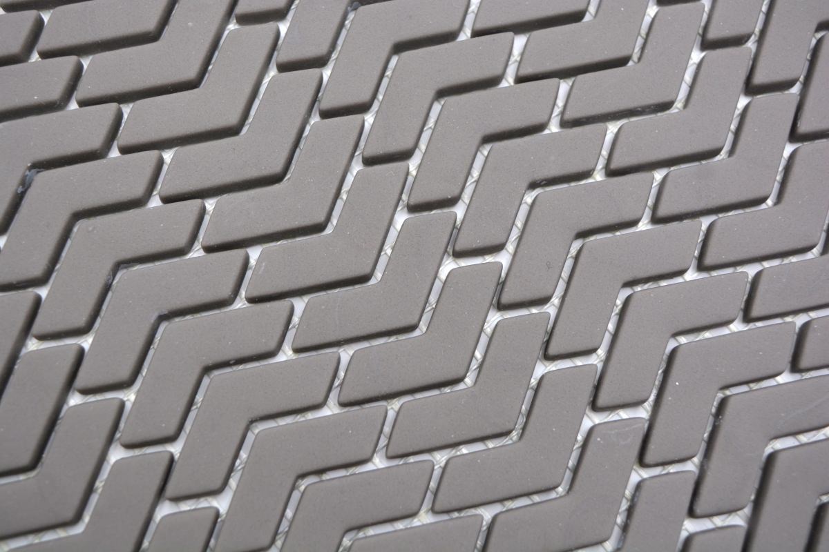 Brown Chevron Mosaic Tiles
