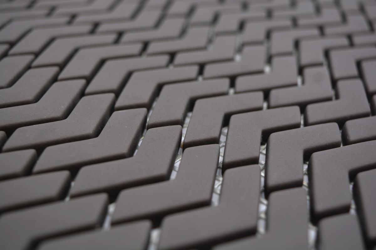 Brown Chevron Mosaic Tiles 1